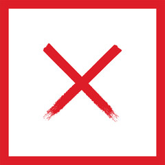 Fototapeta premium Red square incorrect answer stamp transparent PNG background