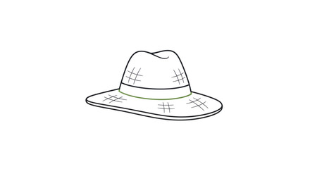 Simple Black and White Fedora Hat Illustration.