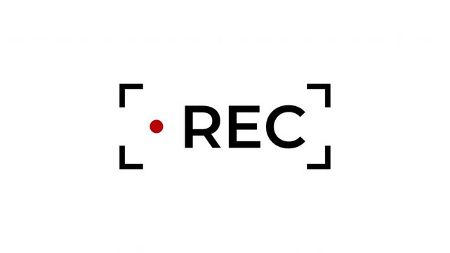Animation highlights the animated rec inside focus brackets  red recording light.