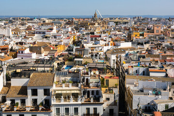 scenes of the medieval city of Seville spain