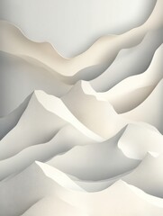 Obraz premium Layered Mountain Landscape Creates a Serene Atmosphere With Soft Curves and Shades of White