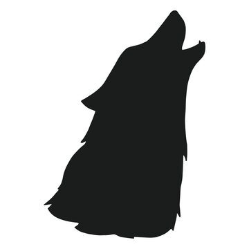 Wolf howling head silhouette
