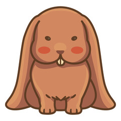 Cute brown rabbit illustration