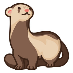 Cute standing ferret illustration