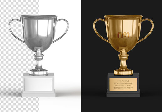 Trophy Cup Award Mockup Isolated