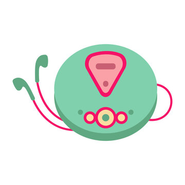 Retro discman flat sticker