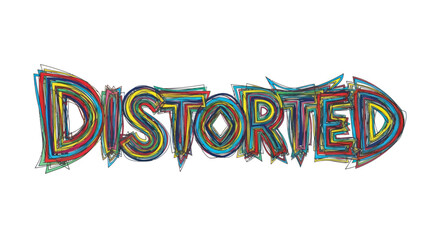 Vibrant Stylized DISTORTED Word Art Graphic.
