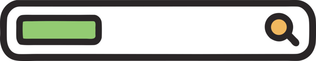 Clean outline design for a simple user interface search bar element