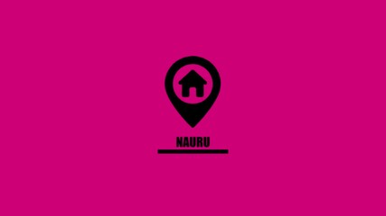 Black house icon on a location pin with Nuaru text below image photo.