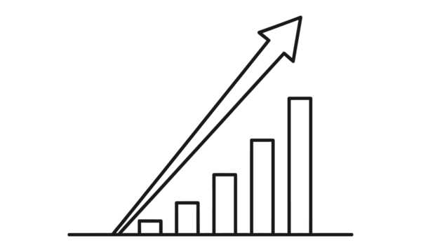 business graph with arrow