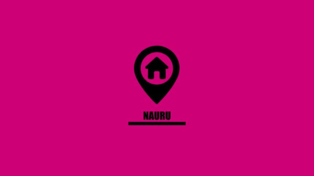 Black house icon on a location pin with Nuaru text below image photo.