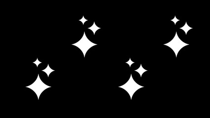Sparkling bright white starbursts on a black background, adding a touch of magic and wonder