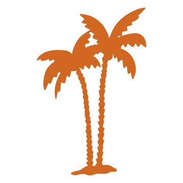 Doodle palm tree zigzag icon