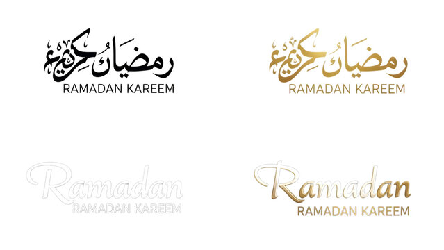 Elegant ramadan kareem greetings with arabic calligraphy and modern typography on black