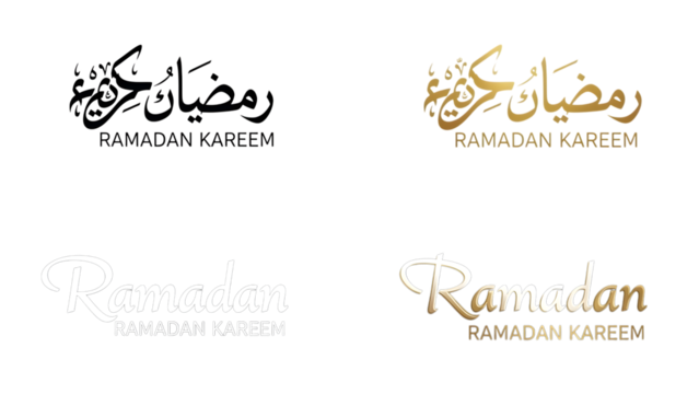 Elegant ramadan kareem greetings with arabic calligraphy and modern typography on black