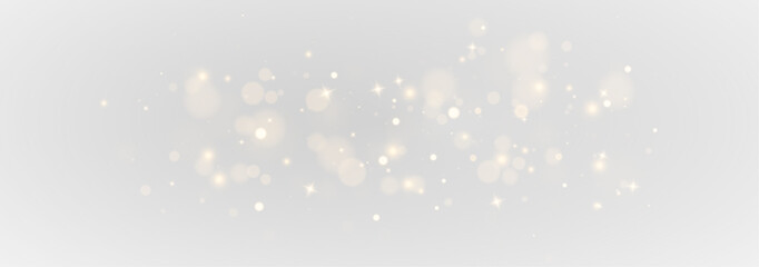 Abstract Glittering Glow with Golden Spark, Shiny Stardust and Magical Light Bokeh