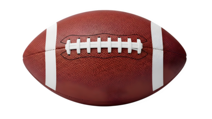 Close up of an american football isolated on a black background for sports