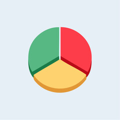 Flat Design Financial Pie Chart Icon