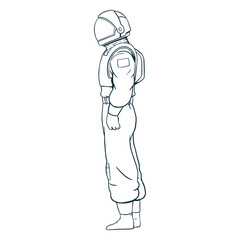 Astronaut side view drawn