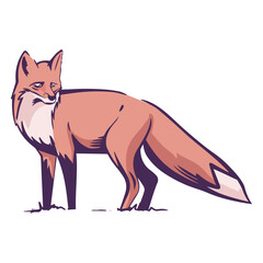 Fox side view colored