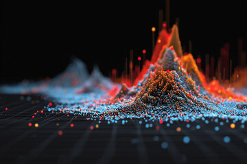 Flexible Line Chart on Black Background – Dynamic Data Visualization for Modern Analytics