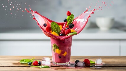 🍓 Vibrant Berry and Mango Smoothie Splash