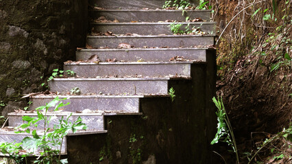 Spiral staircase of an abandoned building