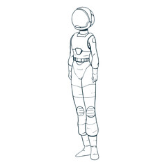Simple standing astronaut drawn