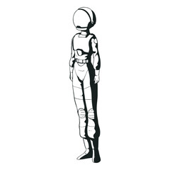 Obraz premium Simple standing drawn astronaut