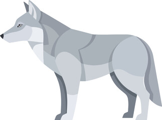 Obraz premium Stylized gray wolf profile illustration on a white background