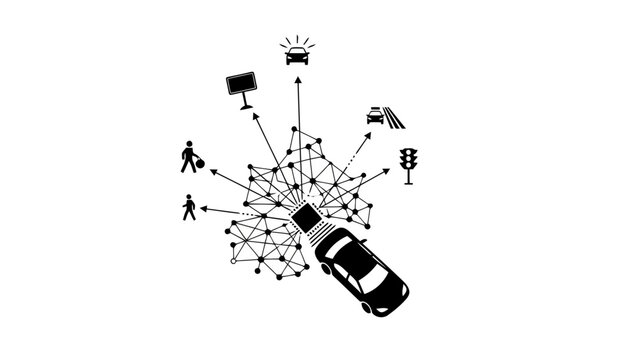 Autonomous vehicle ai processing traffic and pedestrian data