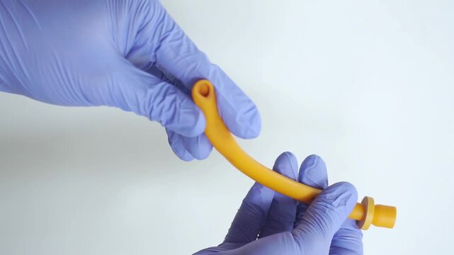 nasopharyngeal airway tube isolated on white. NPA maintains airway patency in spontaneously breathing patients with intact gag reflexes.