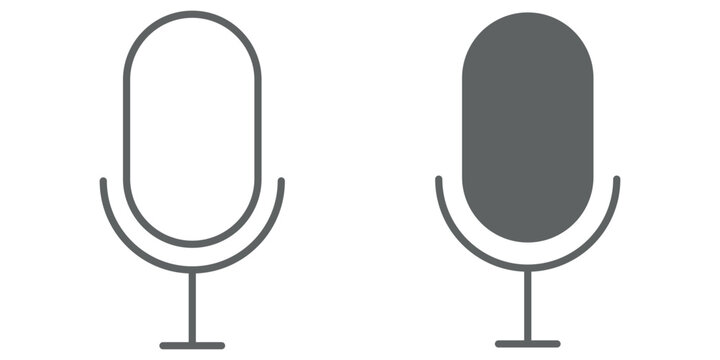 Isolated microphone vector symbol representing sound recording and podcast technology