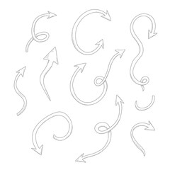 Fototapeta premium Hand drawn arrow collection directional cues and artistic navigation elements