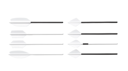 Set of Black and White Arrows on Transparent Background