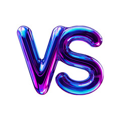 neon glass vs letters. 3d cyberpunk versus symbol for battle and competition.