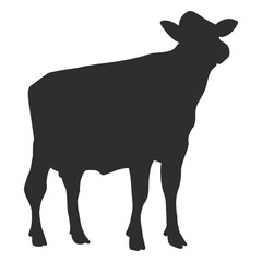 Cow looking up silhouette