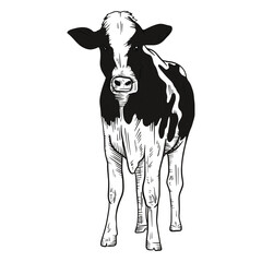 Looking front cow illustration