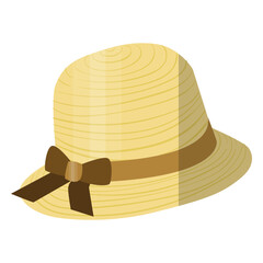 Woman beach hat illustration