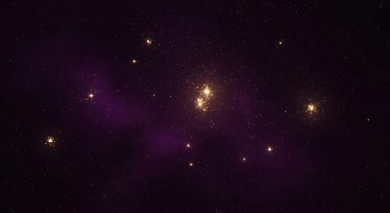 Fototapeta premium Golden starlight night sky, cosmic background with glowing clusters