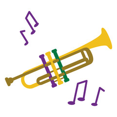 Mardigras trumpet flat © Vexels