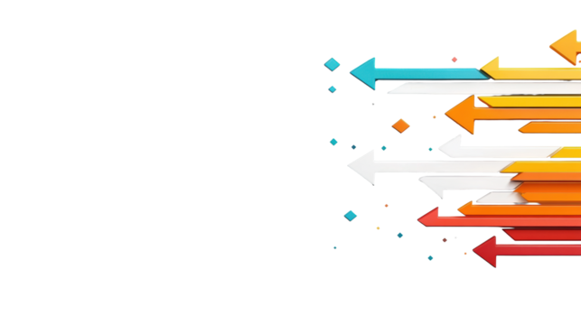 Colorful Arrows on Transparent Background