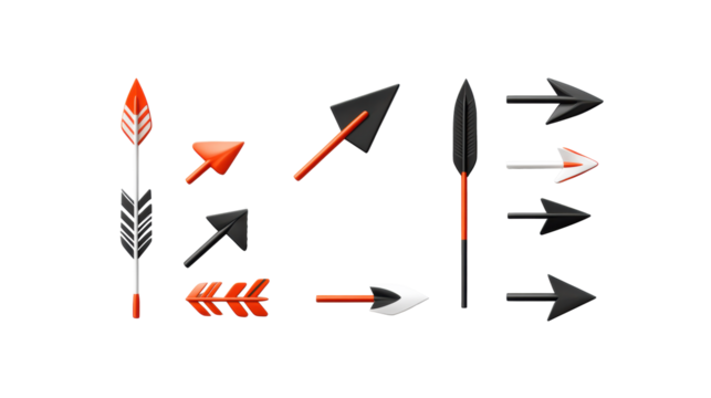 Assorted Arrows on Transparent Background - Powered by Adobe