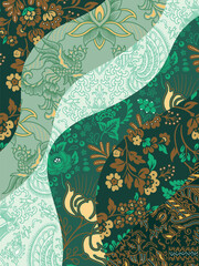 abstract pattern background design with classic batik motif