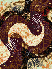 abstract pattern background design with classic batik motif