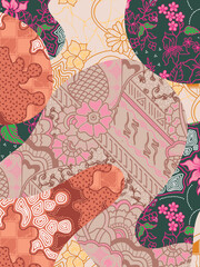 abstract pattern background design with classic batik motif