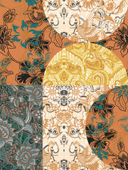 abstract pattern background design with classic batik motif