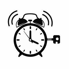 Alarm Clock Ringing - A Timely Reminder in Black and White.