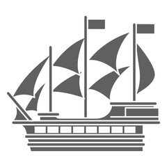 Caravel ship black