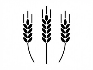 Elegant minimalist wheat stalks offer a rustic, organic touch, conveying harvest, agriculture, and natural abundance for creative designs and branding projects